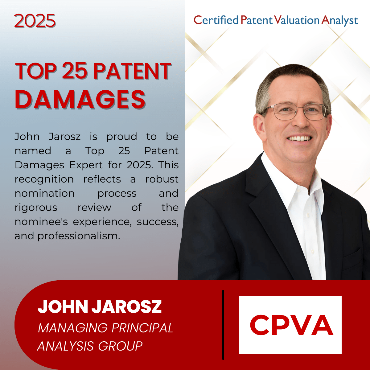 Top 25 Patent Damages Expert Nomination Acceptance Production/Licensing Fees