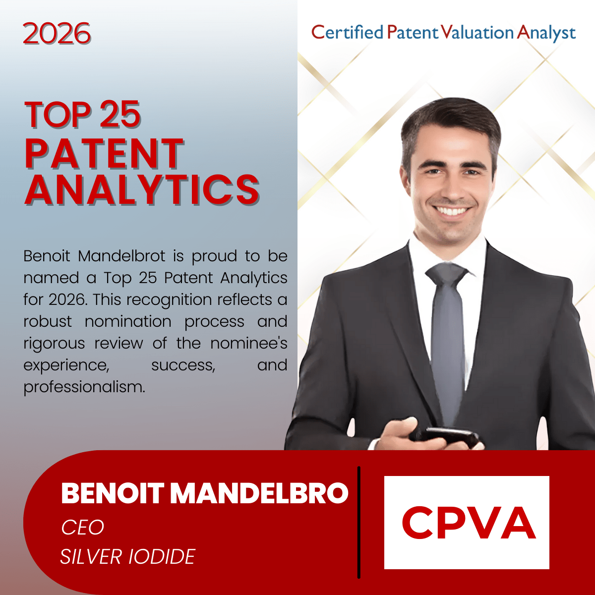 Top 25 Patent Analytics Expert Nomination Acceptance Production/Licensing Fees