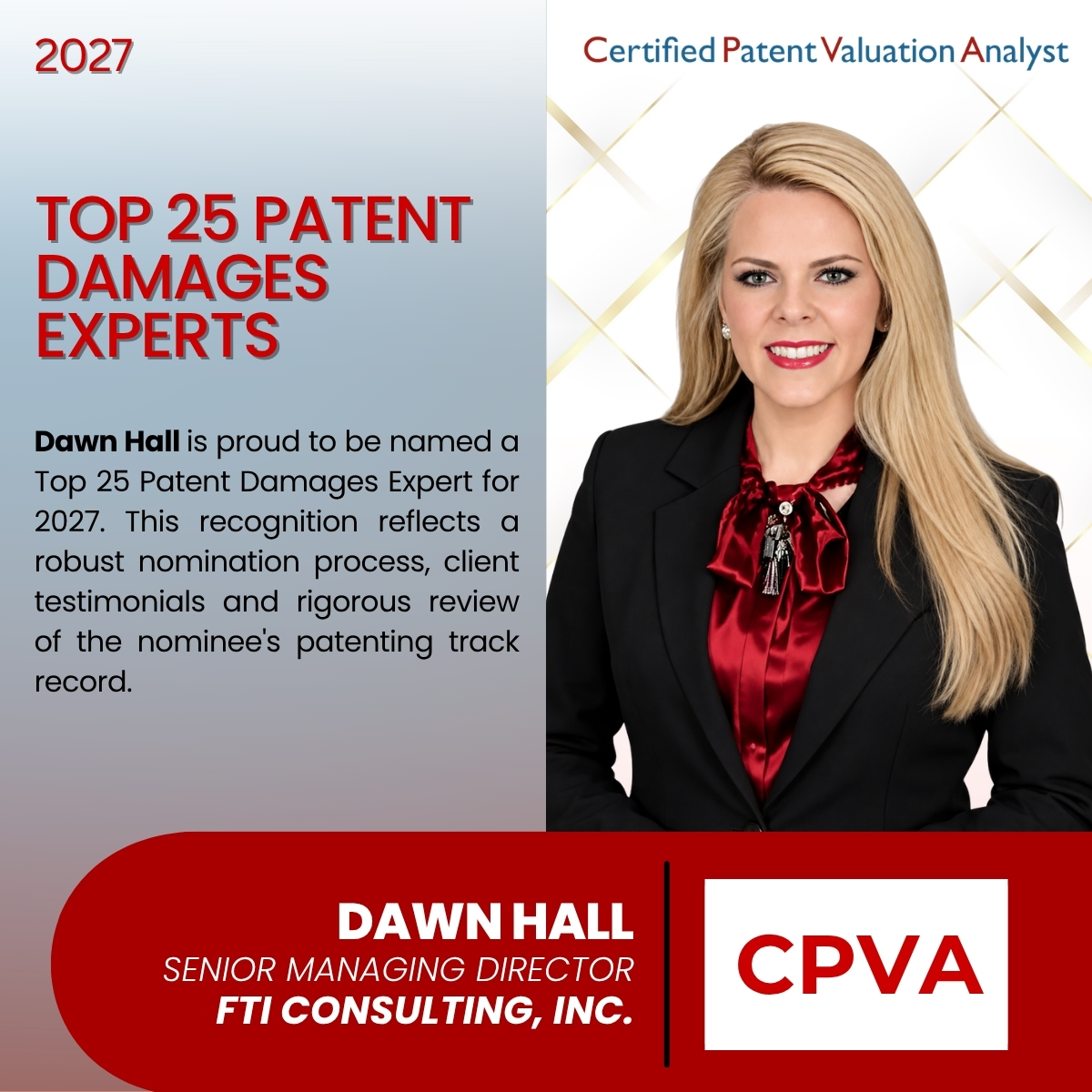 Top 25 Patent Damages Expert Nomination Acceptance Production/Licensing Fees